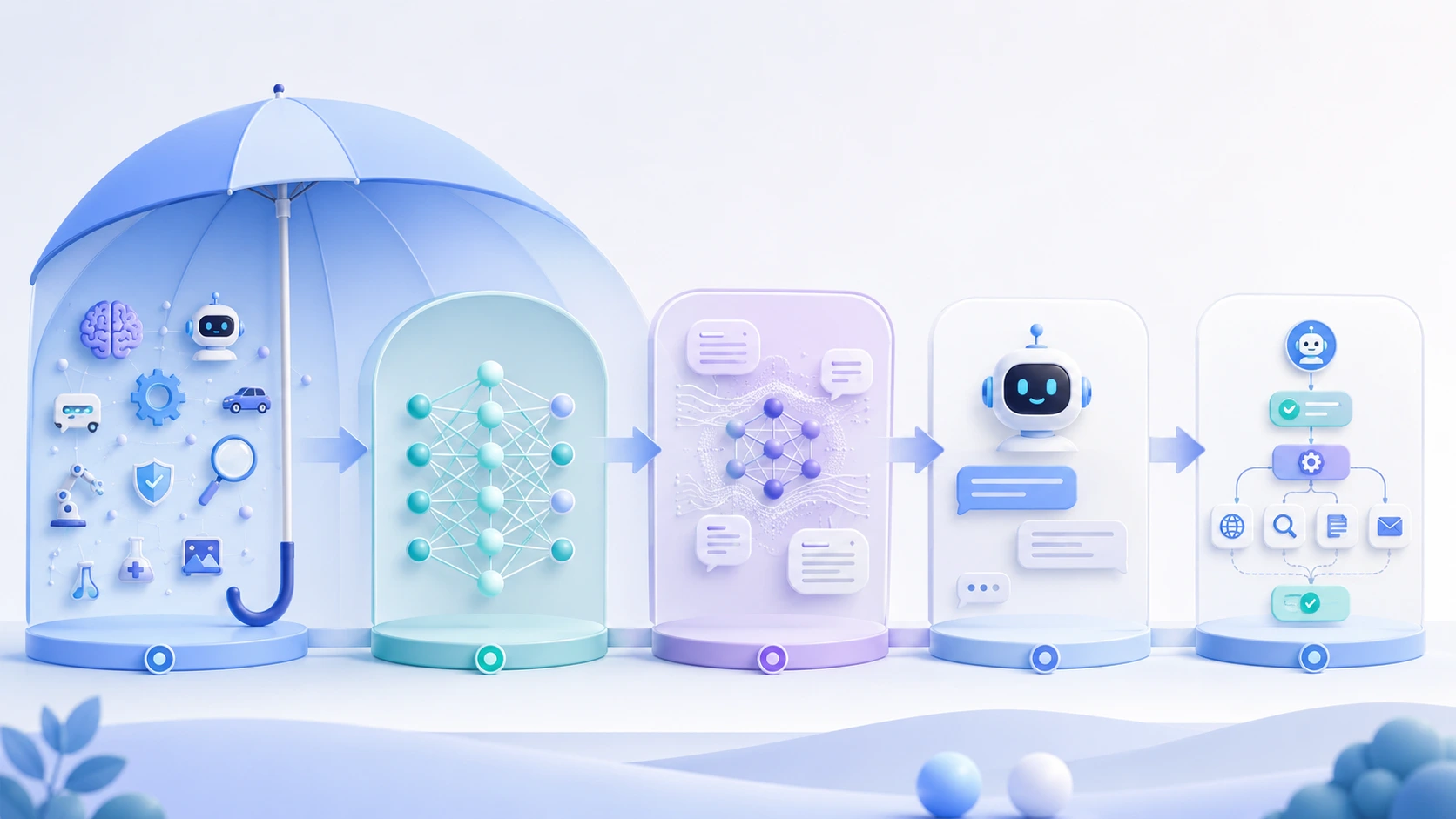 تصویر مفهومی از تفاوت هوش مصنوعی مدل زبانی دستیار AI و AI Agent برای آشنایی اولیه